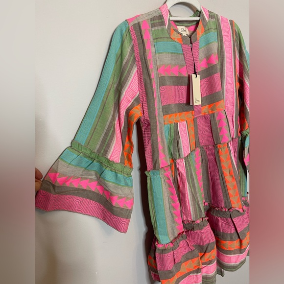 Elan Multicolor Mini Dress in Pink, Orange & Mint - Picture 5 of 9